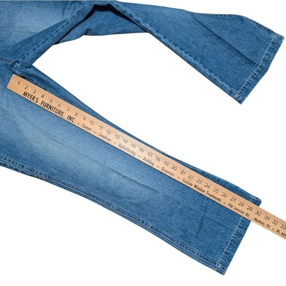 Vintage L.A. Blues Bib overalls size Small 90's Y2K carpenter denim front seam - Picture 7 of 11